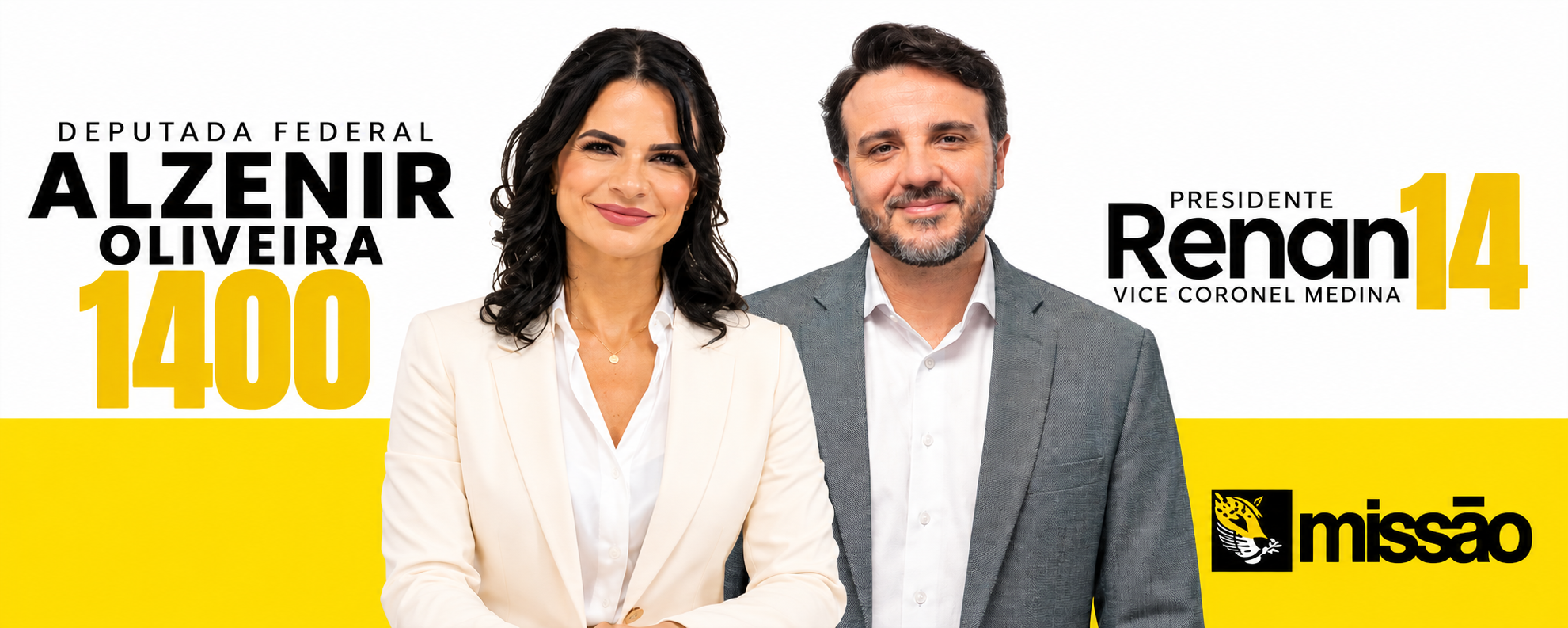 Alzenir Oliveira 1400 para Deputada Federal e Renan 14 para Presidente